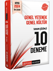 Pegem Akademi - 2024 KPSS Genel Yetenek Genel Kültür Ön Lisans Tamamı Çözümlü 10 Deneme