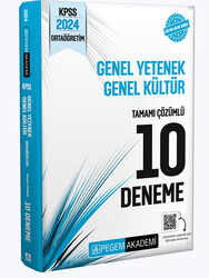 Pegem Akademi - 2024 KPSS Genel Yetenek Genel Kültür Ortaöğretim Tamamı Çözümlü 10 Deneme