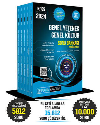 Pegem Yayınları 2024 KPSS Genel Yetenek Genel Kültür Tamamı Çözümlü Soru Bankası Seti
