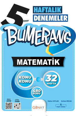 Günay Yayınları 5. Sınıf Bumerang Haftalık Matematik Denemeleri