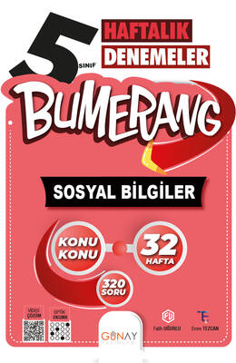 Günay Yayınları 5. Sınıf Bumerang Haftalık Sosyal Bilgiler Denemeleri