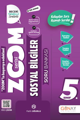 Günay Yayınları 5. Sınıf Zoom Serisi Sosyal Bilgiler Soru Bankası