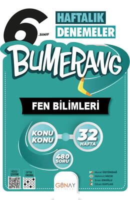 Günay Yayınları 6. Sınıf Bumerang Haftalık Fen Bilimleri Denemeleri