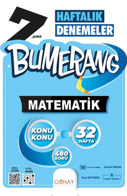 Günay Yayınları 7. Sınıf Bumerang Haftalık Matematik Denemeleri