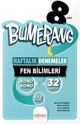 Günay Yayınları 8. Sınıf Bumerang 32 Haftalık Fen Bilimleri Denemeleri