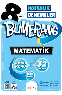 Günay Yayınları 8. Sınıf Bumerang Haftalık Matematik Denemeleri