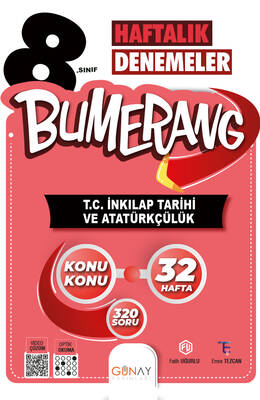 Günay Yayınları 8. Sınıf Bumerang Haftalık T.C. İnkılap Tarihi ve Atatürkçülük Denemeleri