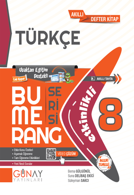 Günay Yayınları 8. Sınıf Bumerang Türkçe Etkinlikli Kitap